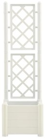 Vaso/floreira de jardim com treliça 43x43x142 cm PP branco