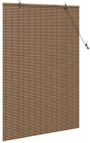 Persiana de Janela com cortinas Manual Castanho 110 x 160 cm Bambu