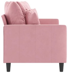 Sofá de 2 lugares veludo 140 cm rosa