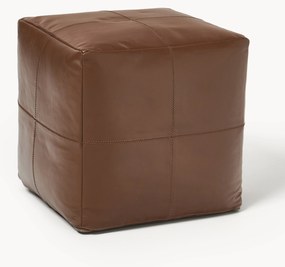 Handmade Leather Pouf Raven