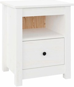 Mesas de cabeceira 2 pcs 40x35x49 cm pinho maciço branco