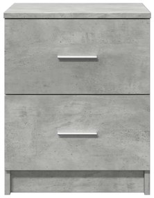 Mesa de cabeceira com 2 gavetas 40x36x50 cm cinzento cimento