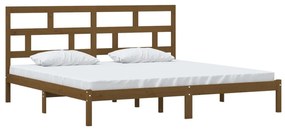 Estrutura de cama 200x200 cm pinho maciço castanho mel