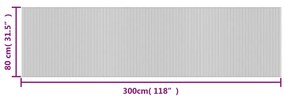 Tapete retangular 80x300 cm bambu preto