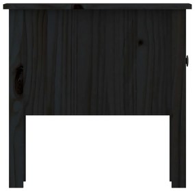 Mesa de apoio 50x50x49 cm pinho maciço preto