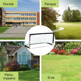 Balizas de Futebol Dobráveis para Crianças e Adultos com Saco de Transporte para Exterior Treino 183x90x90 cm Preto