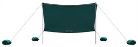 Toldo de praia com âncoras de areia 304x300 cm verde
