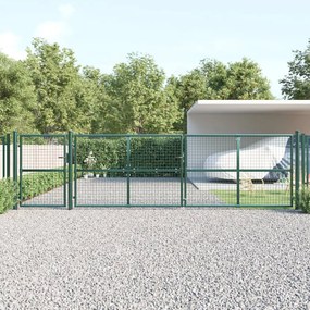 Portão de rede para jardim 500x175 cm aço galvanizado verde