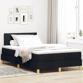 Cama Box com Colchão Preta 120x200 cm Tecido