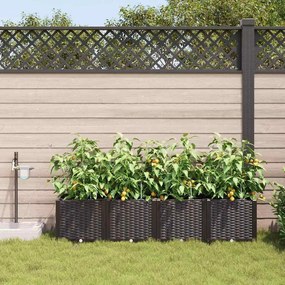 Jardineiras de Jardim 1 pc Castanho 160 x 40 x 37.5 cm Plástico