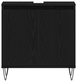 Armário de Pia de Banheiro vidaXL Carvalho Preto 58x33x60 cm Madeira E