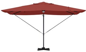Guarda-Sol Cantilever Roma com LEDs, Cor Terracota, Medidas: 352x251x2