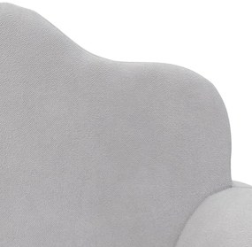 Sofá-cama infantil de 2 lugares pelúcia macia cinzento-claro