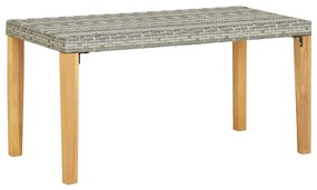 Banco jardim 120 cm vime PE e madeira de acácia maciça cinzento