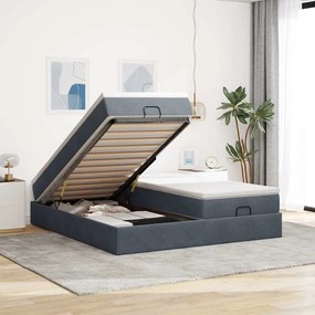 Estrutura cama otomana colchões 180x200 cm cinzento escuro