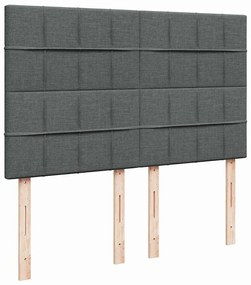 Estrutura de cama otomana com colchão 140x190cm cinzento escuro