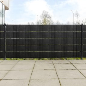 Telas de varanda 10 pcs 255x19 cm vime PE preto