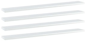 vidaXL Prateleiras para estante 4 pcs 80x10x1,5cm contraplacado branco