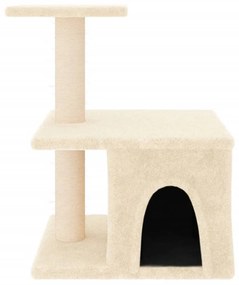 Árvore para gatos c/ postes arranhadores sisal 48 cm cor creme