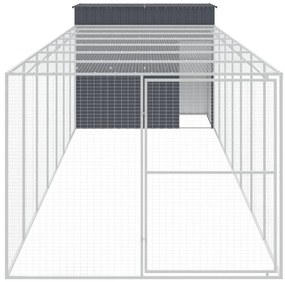 Casota p/ cães c/ parque 214x865x181 cm aço galvaniz. antracite
