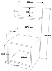 Mesa de Cabeceira "Alba" - Branco - 44,5x90x39,8cm - Design Moderno