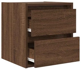 Mesa de cabeceira de parede 38x34x40 cm carvalho castanho