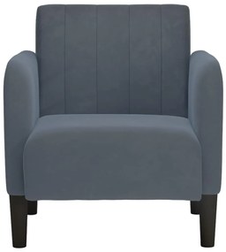Poltrona com apoio de braços 54 cm veludo cinzento-escuro