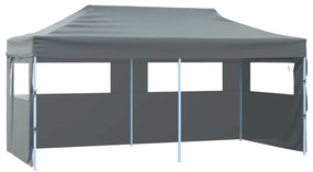 Tenda dobrável profissional festas 4 paredes 3x6m aço antracite