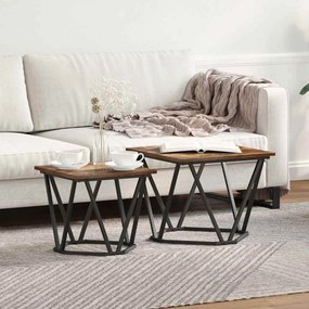 vidaXL Conjunto de mesas de apoio 2 pcs Carvalho fumado