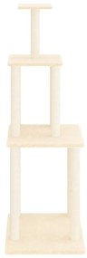 Árvore para gatos c/ postes arranhadores sisal 149 cm cor creme
