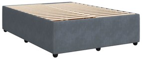 Cama com molas/colchão 140x200 cm veludo cinzento-escuro