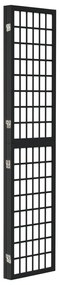 Biombo dobrável com 3 painéis estilo japonês 120x170 cm preto