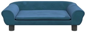 Cama para cães 70x48x22 cm veludo azul