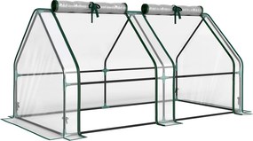Outsunny Estufa com janela de zíper, estufa de filme plástico resistente ao inverno em aço 180 x 90 x 90 cm Transparente | Aosom Portugal
