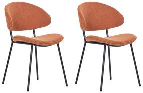 Conjunto de 2 cadeiras de jantar em tecido laranja KIANA Beliani