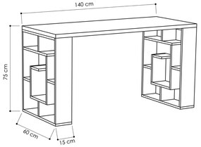 Secretária Lima – Branco e Antracite – 120x75,4x60 cm
