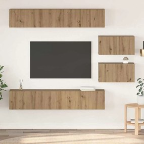 vidaXL Conjunto de Estantes para TV 6 pcs carvalho artisiano