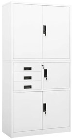 Armário de escritório 90x40x180 cm aço branco