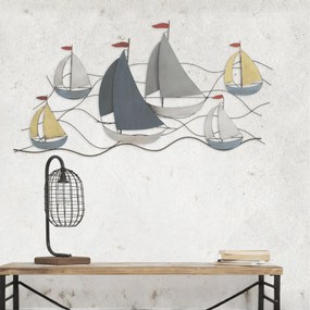 DECORAÇÃO DE PAREDE MAR 114,5X3,5X62,50 CM MULTICOLORIDO