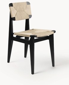 Cadeira de jantar em madeira de carvalho com assento entrançado C-Chair