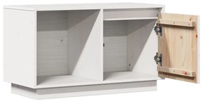 Móvel de TV 74x35x44 cm madeira de pinho maciça branco