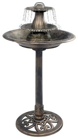 48233 vidaXL Banheira para pássaros com fonte 50x91 cm plástico bronze