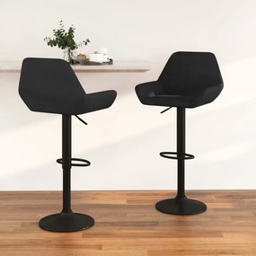 vidaXL Bancos de bar 2 pcs veludo preto