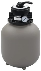 vidaXL Filtro de areia p/ piscina válvula de 4 posições cinzento 350mm