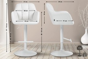 Banco de bar Natoma em couro sintético com estrutura branca 97-118 x 57 x 59 cm Branco