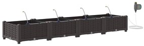 Jardineiras de Jardim 1 pc Castanho 160 x 40 x 22 cm Plástico