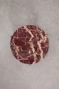 Mesa De Cabeceira Ø50 Cm Em Pedra Natural E Madeira De Manga Lavinia Mármore Vermelho Cherry Gold & Madeira De Manga Rústica - Sklum