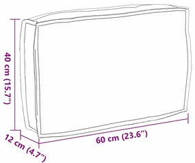 Almofada de Pallet Creme para Encosto 60 x 40 x 12 cm Oxford