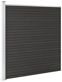 Painel de vedação para jardim 175x186 cm WPC cinzento