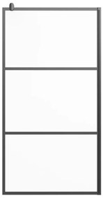 Divisória de chuveiro 100x195 cm vidro opaco ESG preto